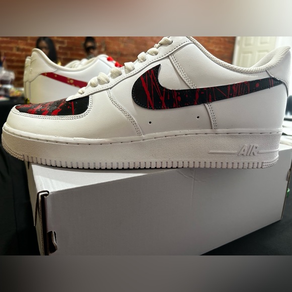 Custom Air Force black and red splatter design all sizes available